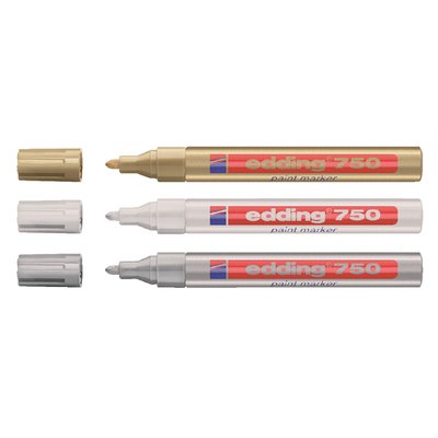 Paintmarker edding 750 op oliebasis 2-4mm zilver