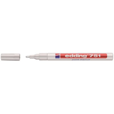 Paintmarker edding 751 op oliebasis 1-2mm wit