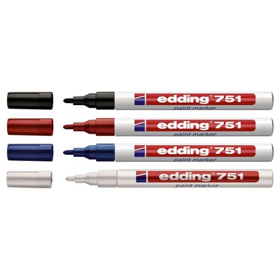 Paintmarker edding 751 op oliebasis 1-2mm wit
