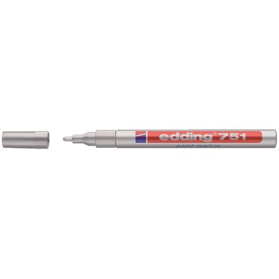 Paintmarker edding 751 op oliebasis 1-2mm zilver