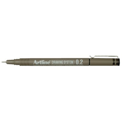 Fineliner Artline technisch 0.2mm zwart