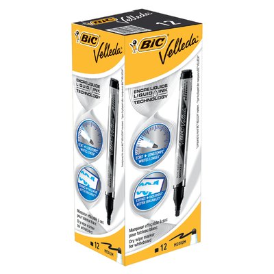 Whiteboardmarker Bic Velleda liquid rond medium zwart