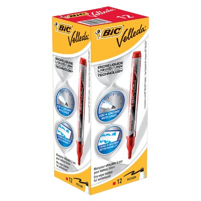 Whiteboardmarker Bic Velleda liquid rond medium rood