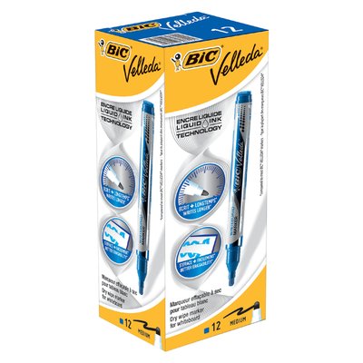 Whiteboardmarker Bic Velleda liquid rond medium blauw