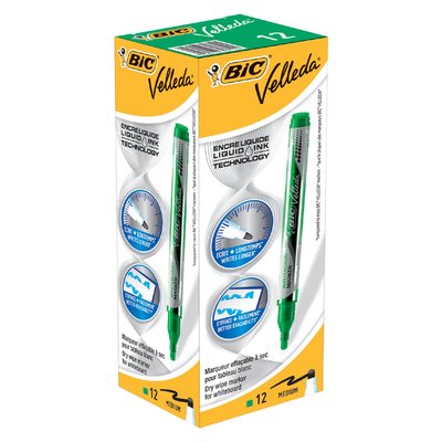 Whiteboardmarker Bic Velleda liquid rond medium groen
