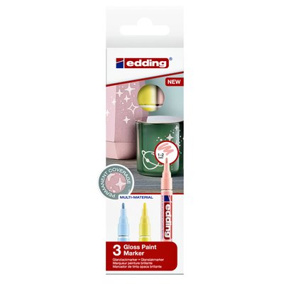 Paintmarker edding 751 op oliebasis 1-2mm pastel assorti 3 stuks