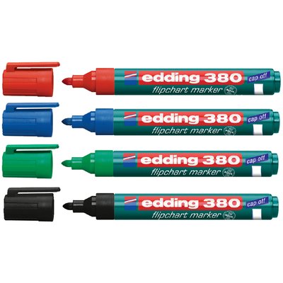 Viltstift edding 380 flipover rond 1.5-3mm zwart