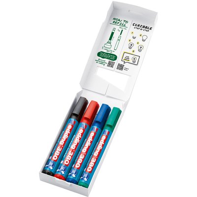 Marqueur pour chevalet edding 380 ogive 1,5-3mm assorti 4 pièces