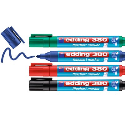 Marqueur pour chevalet edding 380 ogive 1,5-3mm assorti 4 pièces