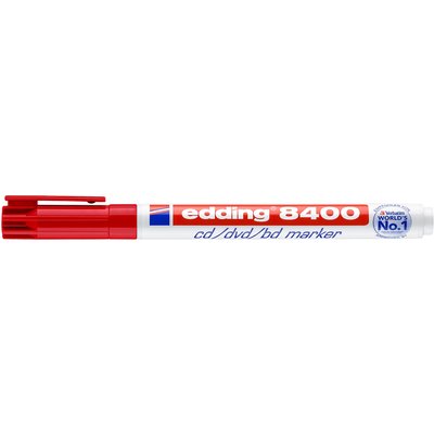 Feutre CD edding 8400 ogive 0,5-1mm rouge