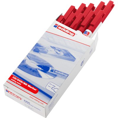 Feutre CD edding 8400 ogive 0,5-1mm rouge