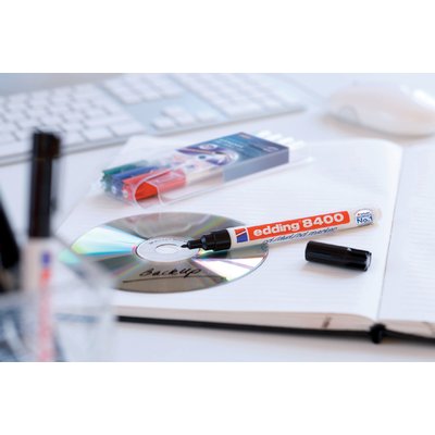 Feutre CD edding 8400 ogive 0,5-1mm rouge