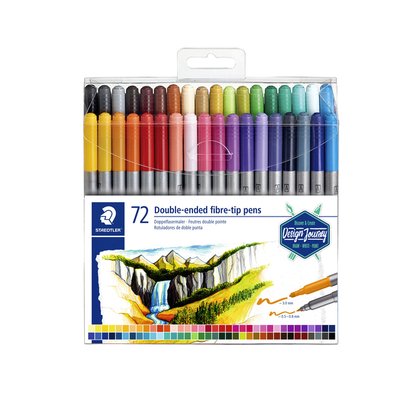 Feutre couleur Staedtler 3200 double pointe Fin et Ultra Fin étui 72 pièces