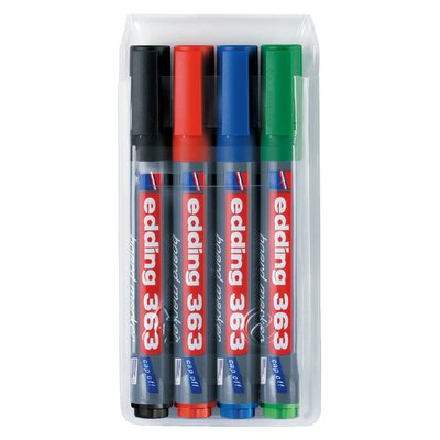 Whiteboardmarker edding 363 schuin 1-5mm assorti set à 4 stuks