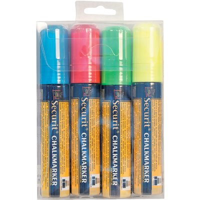 Krijtstift Securit SMA-720 blok ass 7-15mm blister à 4 stuks