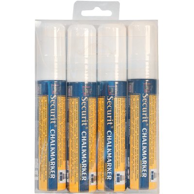 Krijtstift Securit SMA-720 blok wit 7-15mm blister à 4 stuks