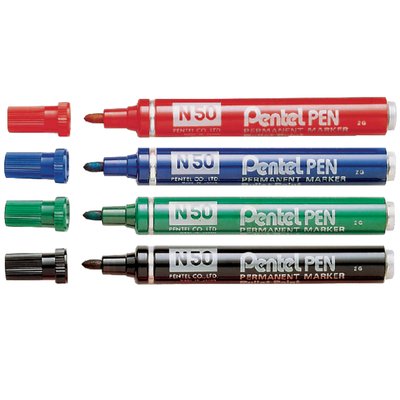Marqueur Pentel N50 ogive 1,5-3mm rouge