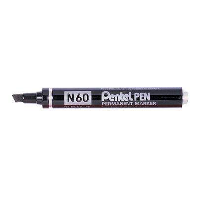 Viltstift Pentel N60 schuin 1.2-6mm zwart