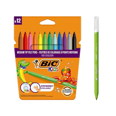 Kleurstiften BicKids kid couleur medium assorti etui à 12 stuks