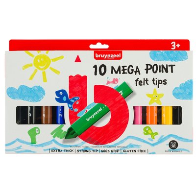 Feutre Bruynzeel Kids Mega Point set 10 couleurs