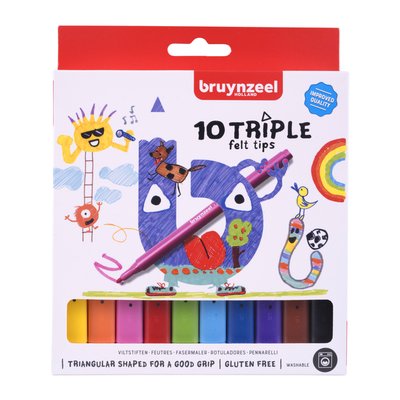 Feutre Bruynzeel Kids Triple set 10 couleurs
