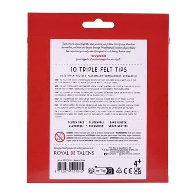 Feutre Bruynzeel Kids Triple set 10 couleurs
