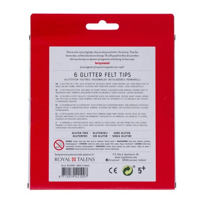 Feutre Bruynzeel Kids Glitter set 6 couleurs