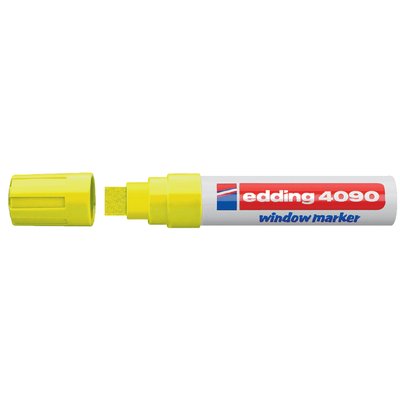 Krijtstift edding 4090 window schuin 4-15mm neon geel blister à 1 stuk