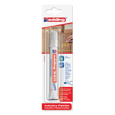 Viltstift edding 950 pastamarker industry rond 10mm wit blister à 1st