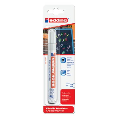 Krijtstift edding 4095 rond 2-3mm wit blister à 1 stuk