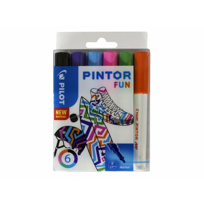 Feutre PILOT Pintor Fun Fin assorti étui 6 pièces