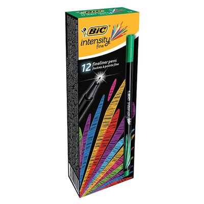 Fineliner BIC Intensity Fin vert boîte 12 pièces