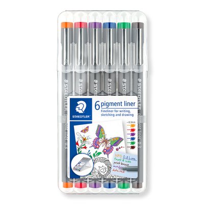 Fineliner Staedtler 308 0,3mm assorti set 6 pièces