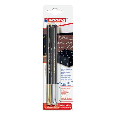 Fineliner edding 1200 053-054 Fin or/argent blister 2 pièces