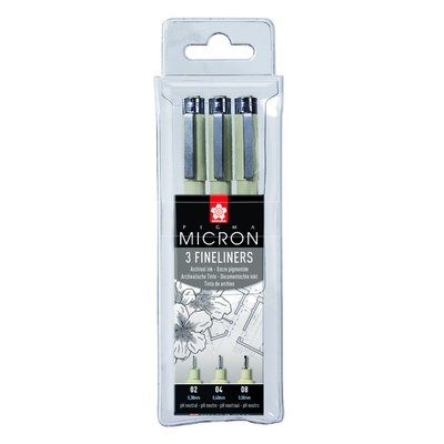 Fineliner Sakura Pigma Micron blister 3 pièces noir