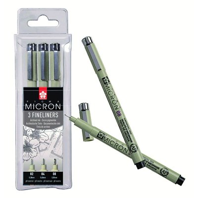 Fineliner Sakura Pigma Micron blister 3 pièces noir