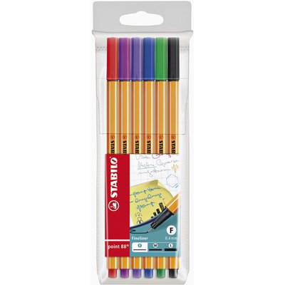 Fineliner STABILO point 88/6 Fin assorti étui 6 pièces