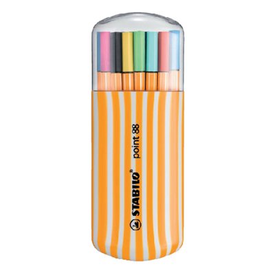 Fineliner STABILO Point 88/20 Fin étui zèbre 20 pièces assorti