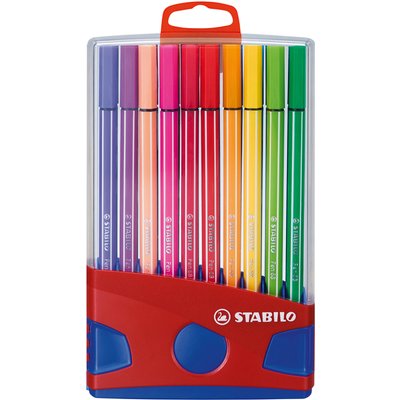 Feutre STABILO Pen 68 Colorparade rouge/bleu Medium assorti 20 pièces
