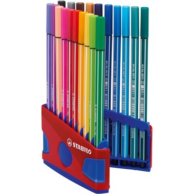Feutre STABILO Pen 68 Colorparade rouge/bleu Medium assorti 20 pièces