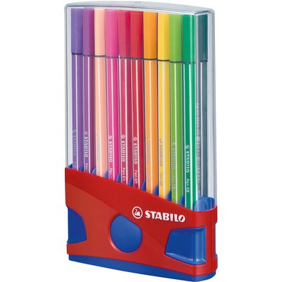 Feutre STABILO Pen 68 Colorparade rouge/bleu Medium assorti 20 pièces