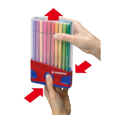 Feutre STABILO Pen 68 Colorparade rouge/bleu Medium assorti 20 pièces