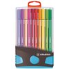 Feutre STABILO Pen 68 ColorParade anthracite/turquoise Medium assorti étui 20 pièces Photo
