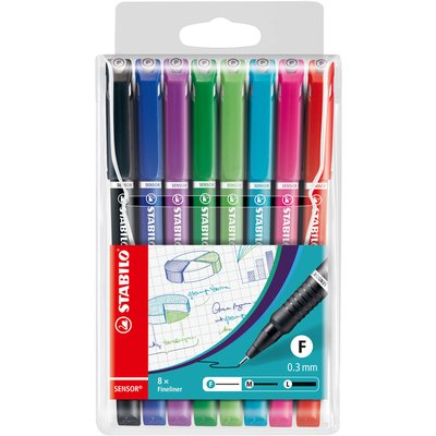 Fineliner STABILO Sensor 189/8 Fin assorti étui 8 pièces