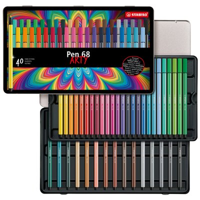 Feutre STABILO Pen 68 Arty Medium boîte 40 couleurs