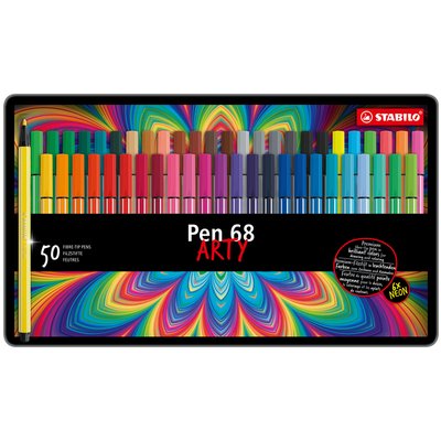 Feutre STABILO Pen 68 Arty Medium boîte 50 couleurs