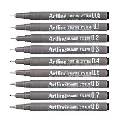 Fineliner Artline technisch 0.05mm zwart