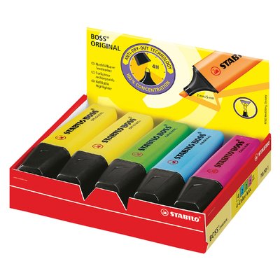 Surligneur STABILO BOSS Original 70/10 assorti 4 couleurs 10 pièces