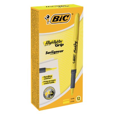Markeerstift Bic brite liner grip geel