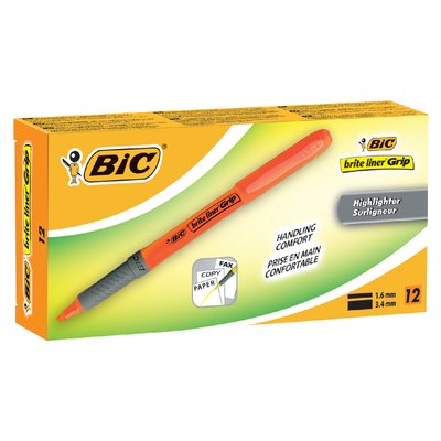 Markeerstift Bic brite liner grip oranje